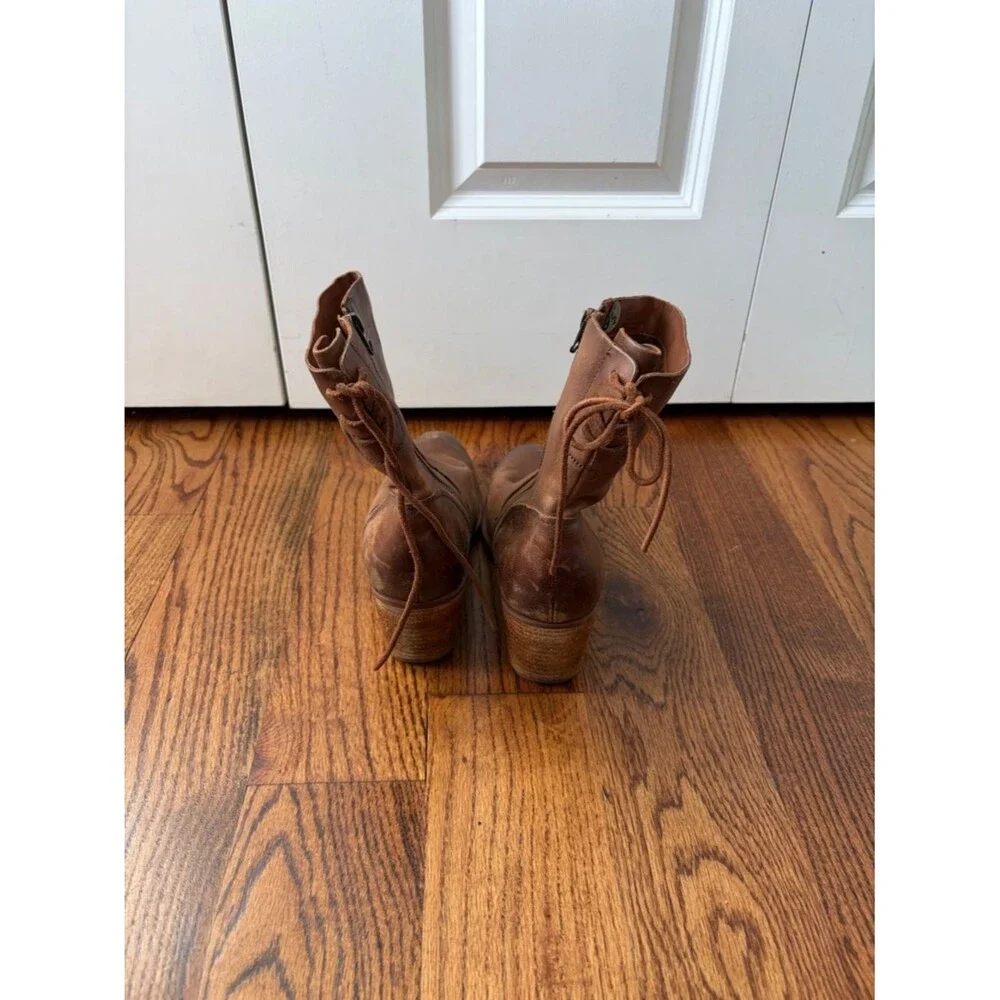 Korks Brown Leather Ankle Boots Size 9.5 - Picture 4 of 6